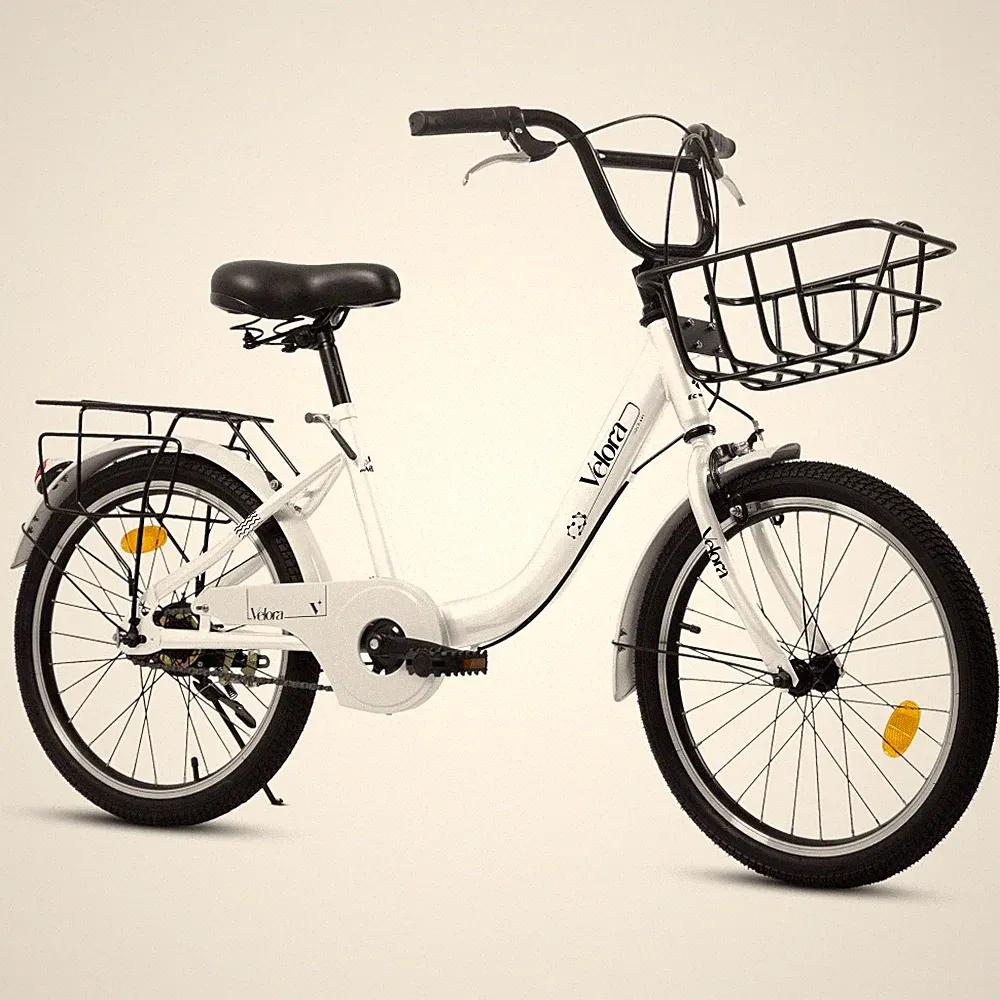 20" Kids Bike w/ V-Brake, Chain Guard & Rear Rack, Lightweight Steel Frame