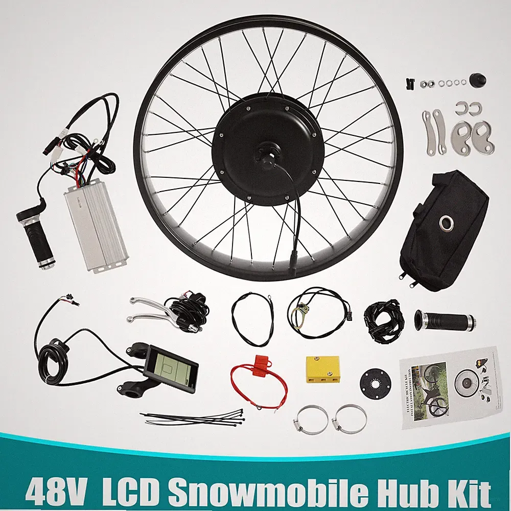 26" 1200W Fat Tire Electric Bicycle Motor E-Bike Rear Wheel LCD Conversion Kit