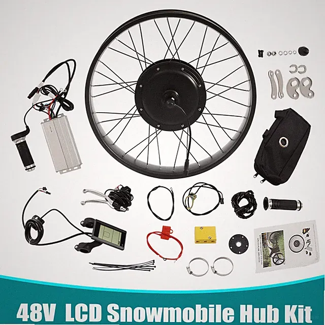 26" 1200W Fat Tire Electric Bicycle Motor LCD E-Bike Rear Wheel Conversion Kit