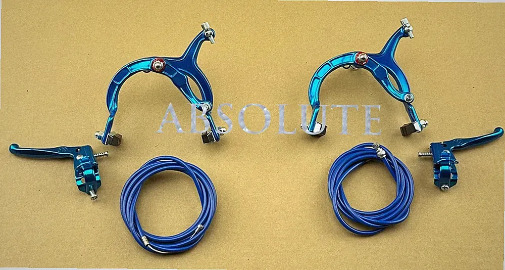 AltaLine BMX Brake FRONT & REAR Alloy BLUE Bike Bicycle BRAKE SET W/ Blue Cables