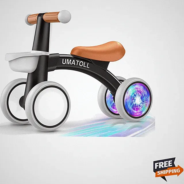 Baby Balance Bike Aluminum Colorful Lighted Wheels Toddler Gift for 1 Old Boy