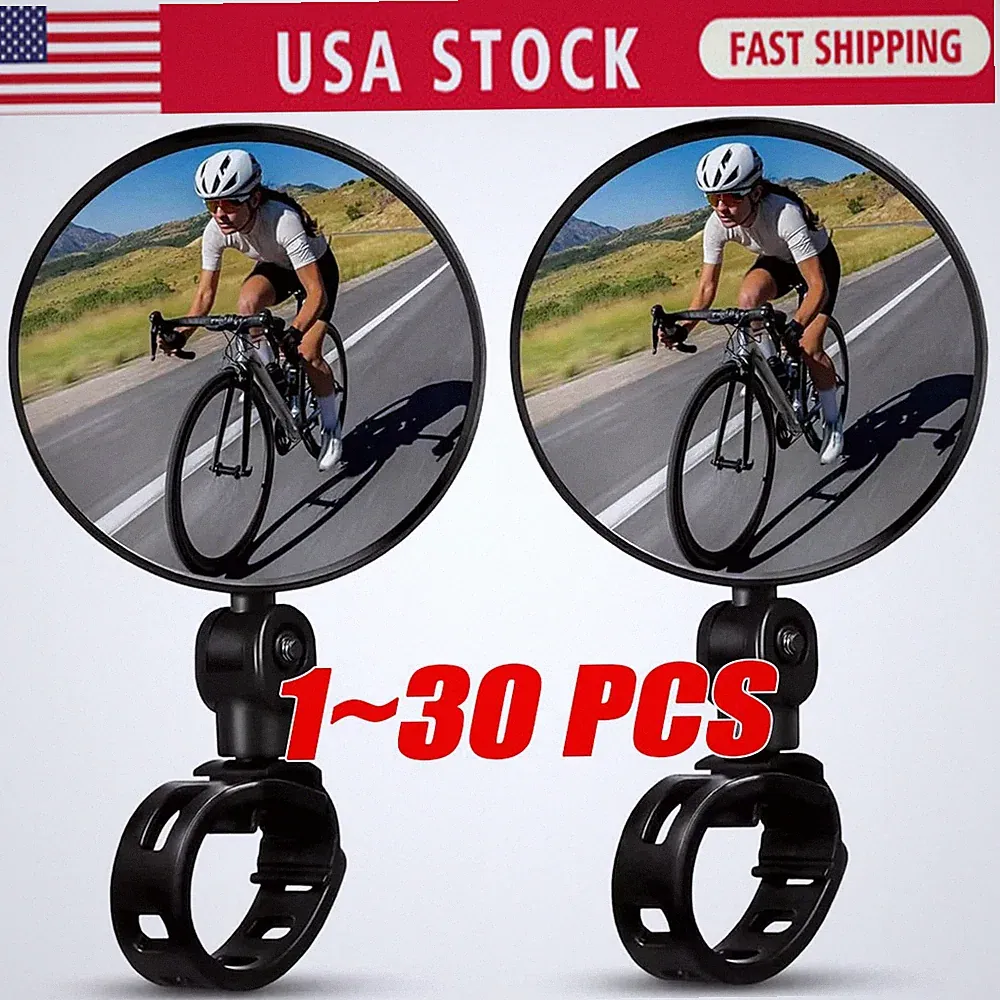 Bike Mirror Rotaty Round MTB Road Handlebar Bicycle Rear View Glass Cycling LOT