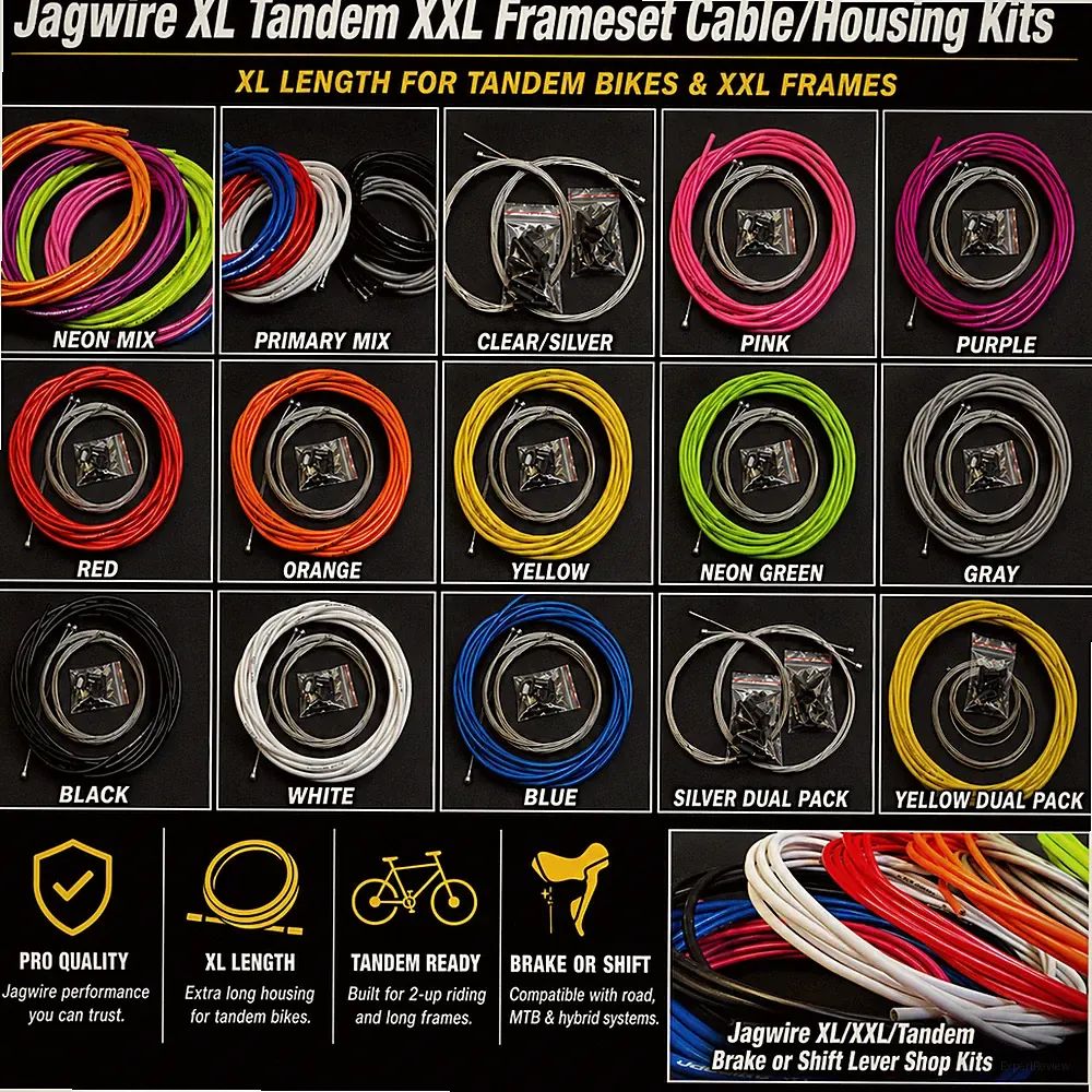 Jagwire XL Tandem Road MTB-Shift/Brake Cable/Housing Kits 4/5mm SRAM SHIMANO PRO