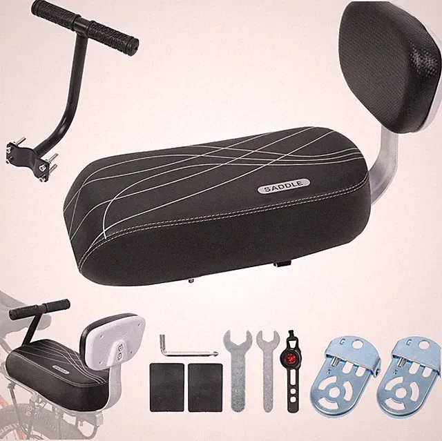 Kids Bike Seat Bike Rear Seat Cushion with Backrest Comfortable Bicycle Passenge