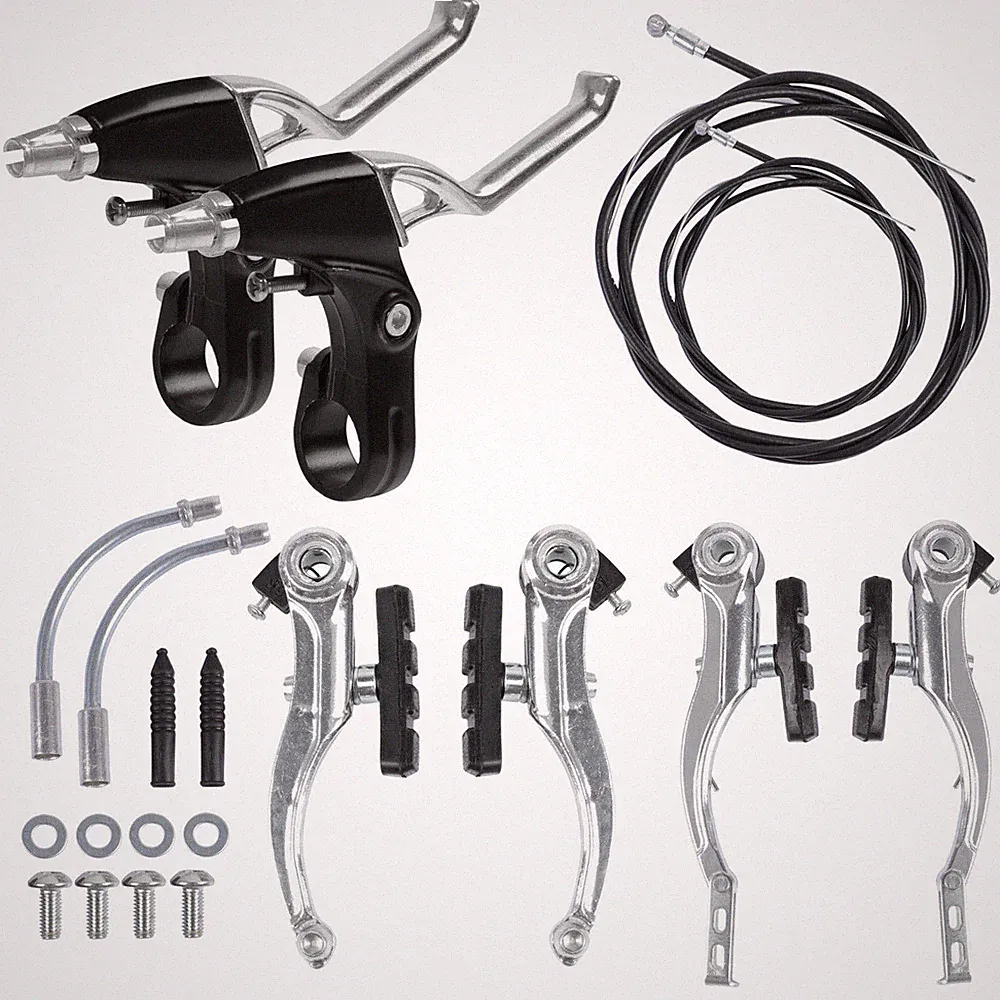 Mountain Bike V Brake Set Front and Rear MTB Hybrid Callipers Cables Lever Kit