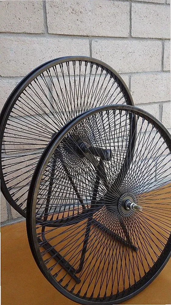 Pair of 26" Cruiser Lowrider Bicycle Dayton BLACK Wheels 144 Spokes Front & Rear