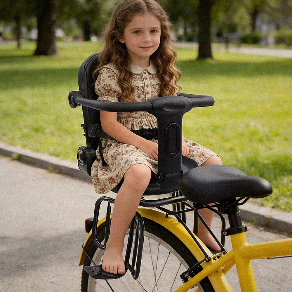 Rear Bicycle Child Seat 66lbs Load Adjustable Backrest Music Light For Kids 1-8y