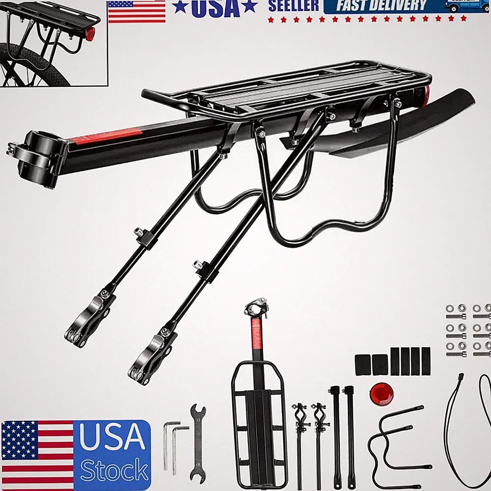 Rear Bike Rack Bicycle Cargo Rack Luggage Carrier Holder Seat Frame Pannier Rack