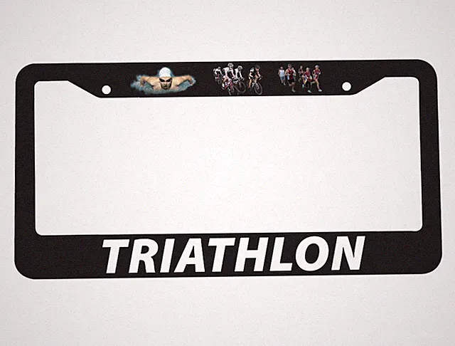 Triathlon Athlete Athletics Race Swimming Running Bike NEW License Plate Frame