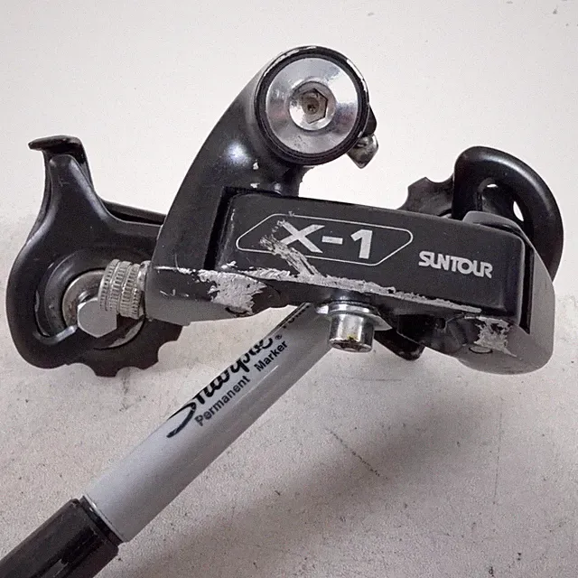 Vtg Suntour X-1 Accushift Plus Long Cage Rear Derailleur Touring & Mountain 90S