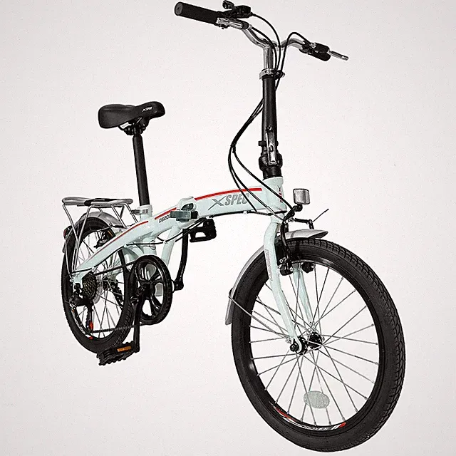 Xspec 20" 7 Speed Folding Compact City Commuter Bike, White (NOT Electric)